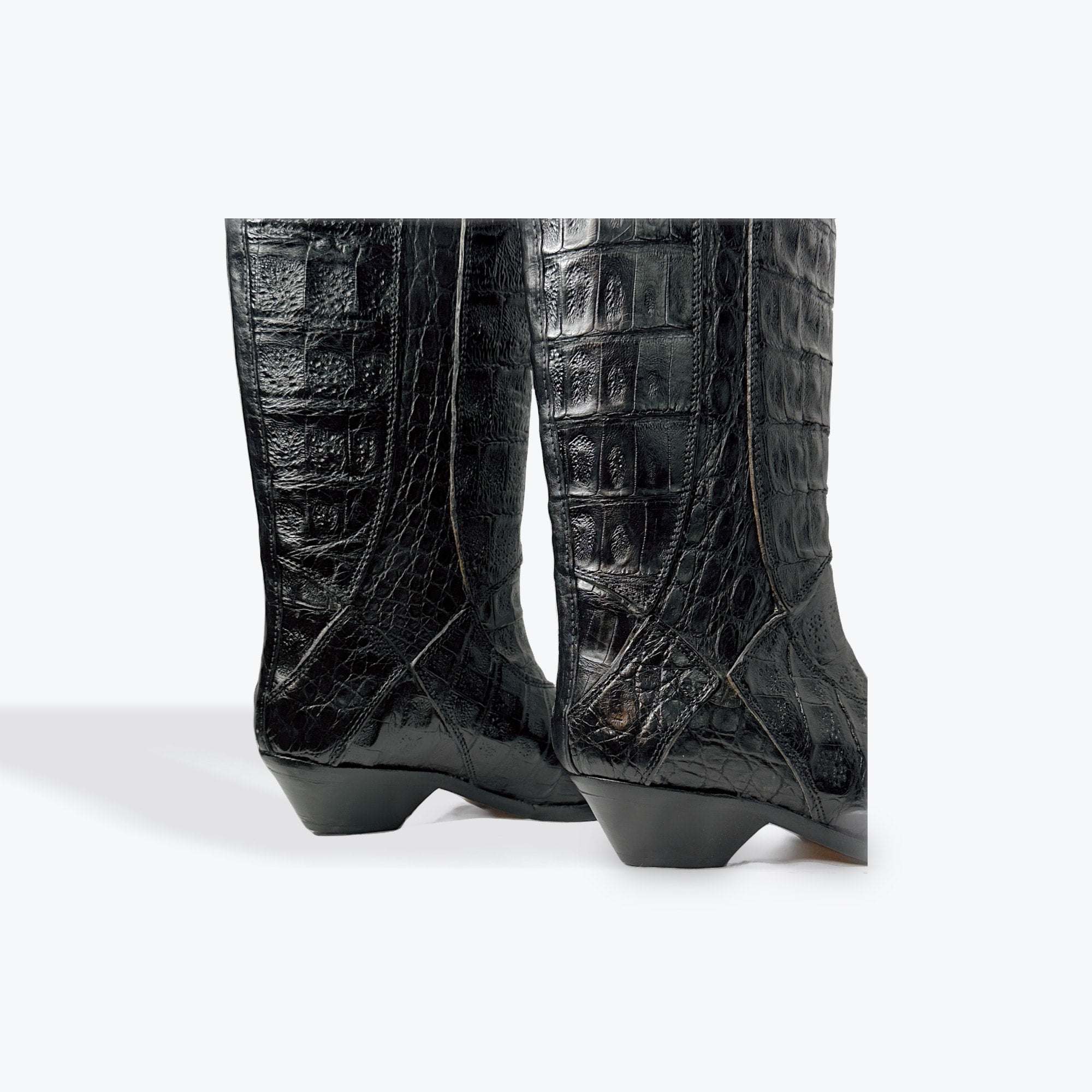 Bad Madge & Co | Vintage Shoes | Black Vintage Faux Croc Italian 