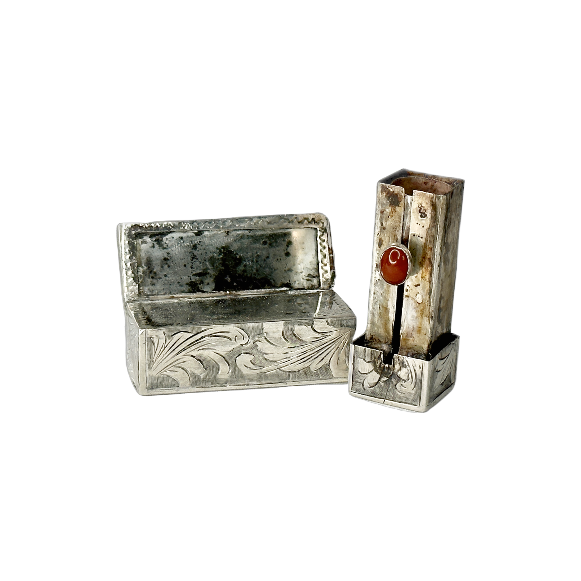 800 Silver Italian Lipstick & Mirror Case Vintage Lipstick Holder Sapp –  Power Of One Designs